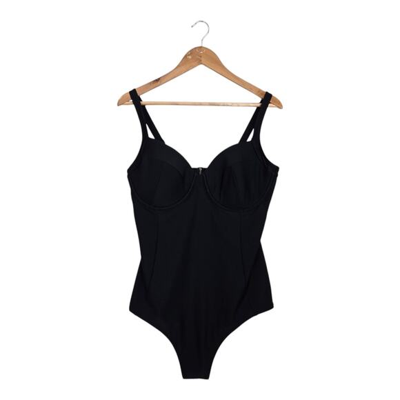 Old Navy One Piece Swimsuit Sz 1X Plus Black Underwire Cups NEW - Picture 1 of 11